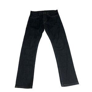 Levis 511 Mens Jeans W32 L30 Slim Fit Dark Wash Blue Contrast Stitching Stretch